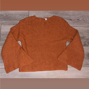 Cozy Co Size Small/Medium Copper Brown Cropped Sweater Flared Sleeves EUC